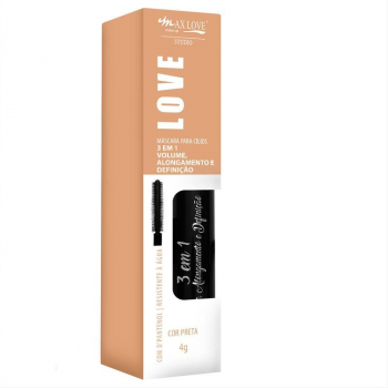 Máscara de Cílios 3 EM 1 Volume, Alongamento e Definição 104 - Max Love