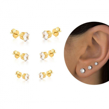 Brinco Zircônias /Garra Coroa M