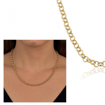 Corrente Elo Português 45cm - Banhado a Ouro 18K