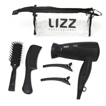 Secador Mini Preto Dobrável com KIT Viagem - Lizz Professional