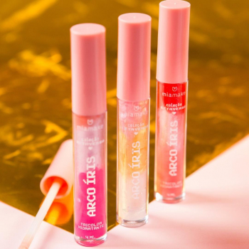 Lip Gloss Tricolor Arco Íris - Mia Make