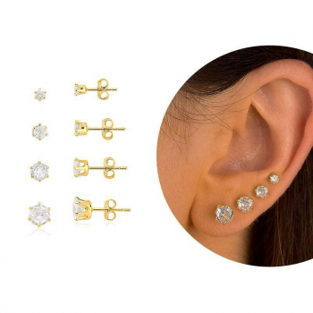 Brinco de Zircônia/ Garra Coroa GG