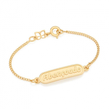 Pulseira Folheada a ouro 18k - abençoado - Rommanel